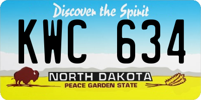 ND license plate KWC634