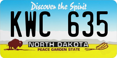 ND license plate KWC635