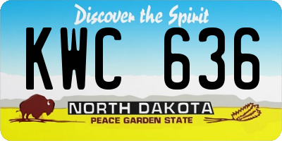 ND license plate KWC636