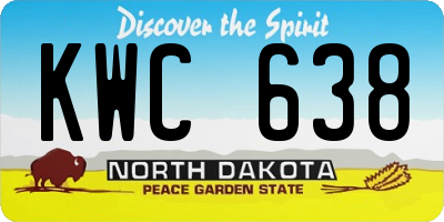 ND license plate KWC638