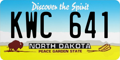 ND license plate KWC641