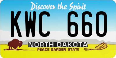 ND license plate KWC660