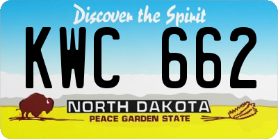 ND license plate KWC662