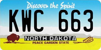ND license plate KWC663