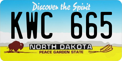 ND license plate KWC665