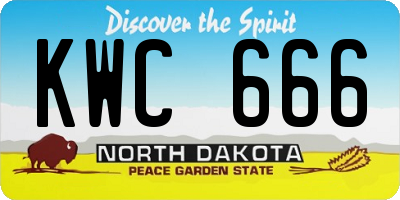 ND license plate KWC666
