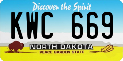 ND license plate KWC669