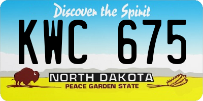 ND license plate KWC675
