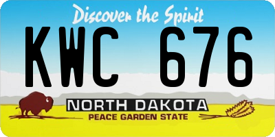 ND license plate KWC676