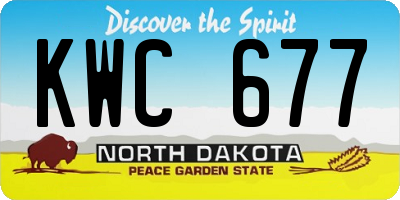 ND license plate KWC677