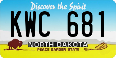 ND license plate KWC681
