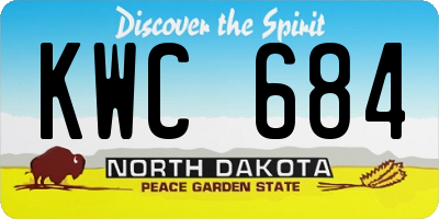 ND license plate KWC684