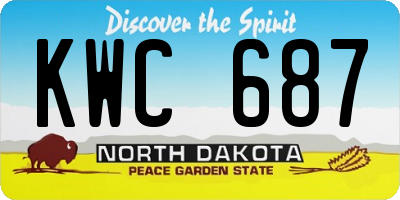 ND license plate KWC687