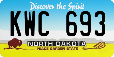 ND license plate KWC693