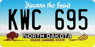 ND license plate KWC695