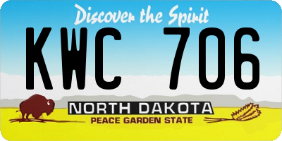 ND license plate KWC706