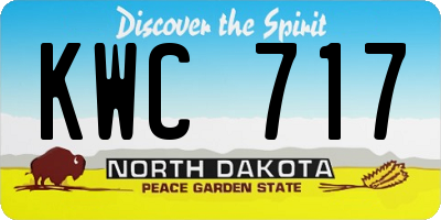 ND license plate KWC717