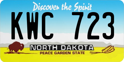 ND license plate KWC723