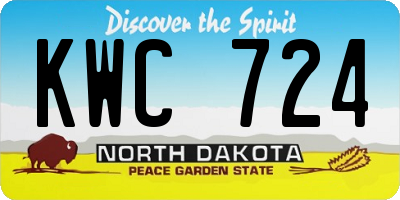 ND license plate KWC724