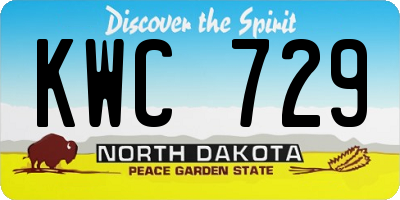 ND license plate KWC729