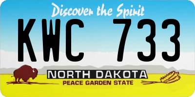 ND license plate KWC733
