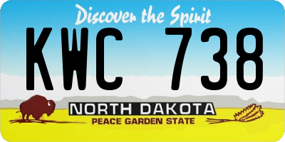 ND license plate KWC738