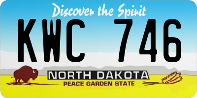 ND license plate KWC746