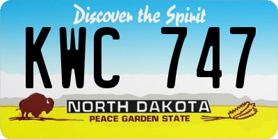 ND license plate KWC747