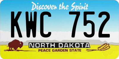 ND license plate KWC752