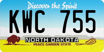 ND license plate KWC755