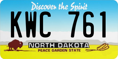 ND license plate KWC761
