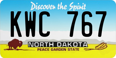 ND license plate KWC767