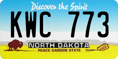 ND license plate KWC773