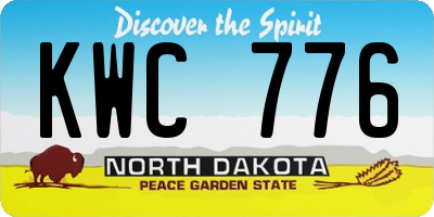 ND license plate KWC776