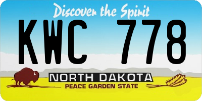 ND license plate KWC778