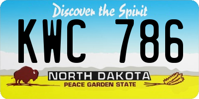 ND license plate KWC786