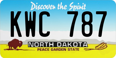 ND license plate KWC787