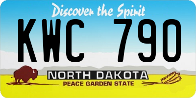 ND license plate KWC790