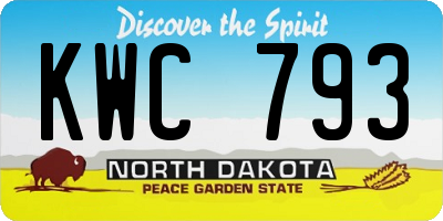 ND license plate KWC793
