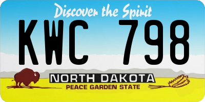 ND license plate KWC798