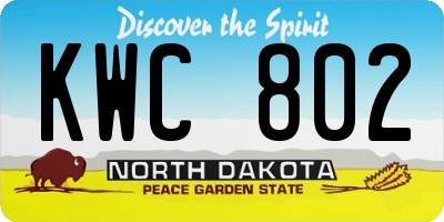 ND license plate KWC802