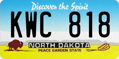 ND license plate KWC818