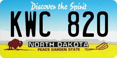 ND license plate KWC820