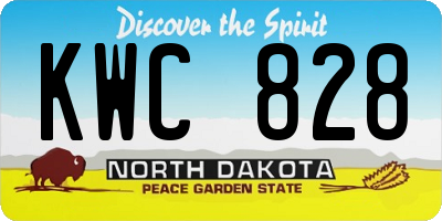 ND license plate KWC828