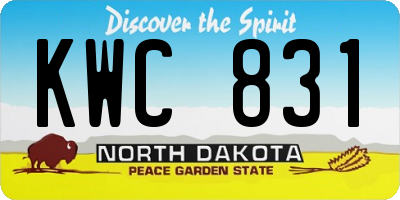 ND license plate KWC831