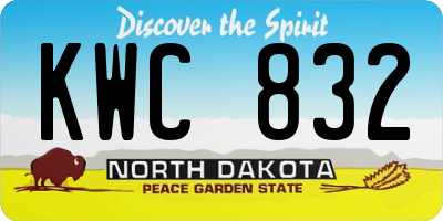 ND license plate KWC832