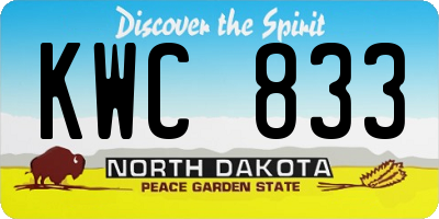 ND license plate KWC833