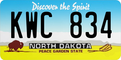 ND license plate KWC834