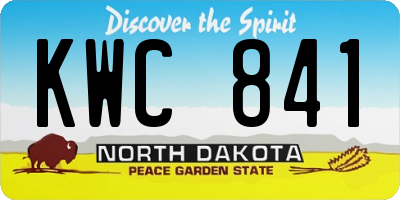ND license plate KWC841