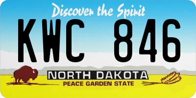 ND license plate KWC846